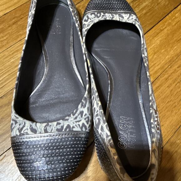 Coach Shine Sequence Ballet Cheetah Print Round-Toe Flats Women's 7 - Picture 4 of 11